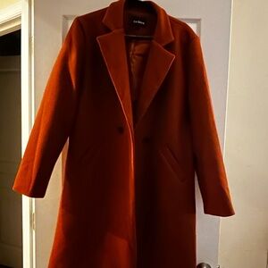Amazon Women's Pea Coat in Rich Orange
